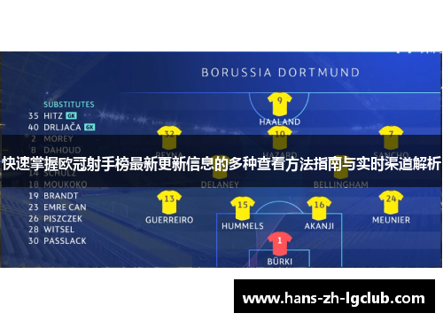 快速掌握欧冠射手榜最新更新信息的多种查看方法指南与实时渠道解析